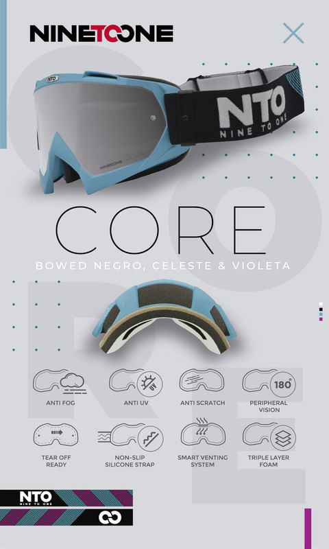 Antiparras NTO Core Bowed Celeste / Violeta / Negro