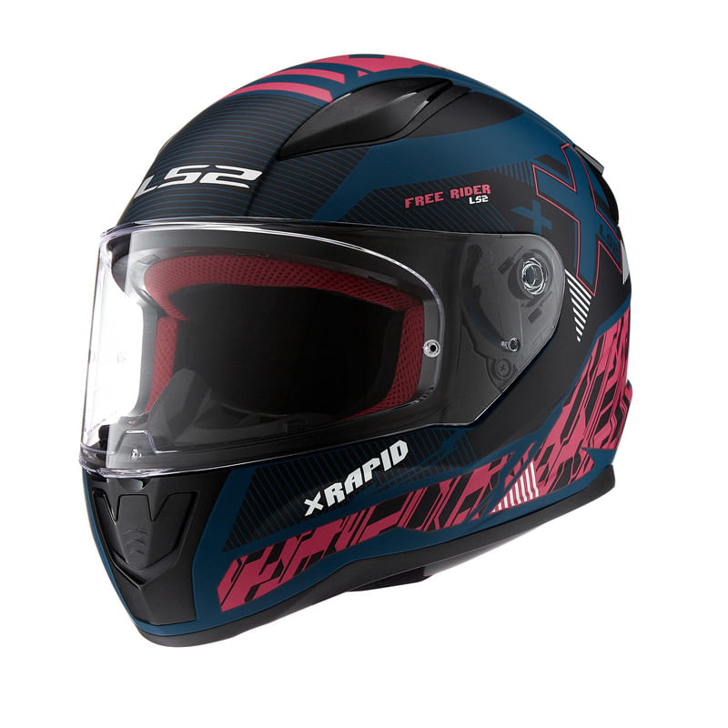 Casco LS2 353 Rapid X-Treet Azul / Rosa / Mate