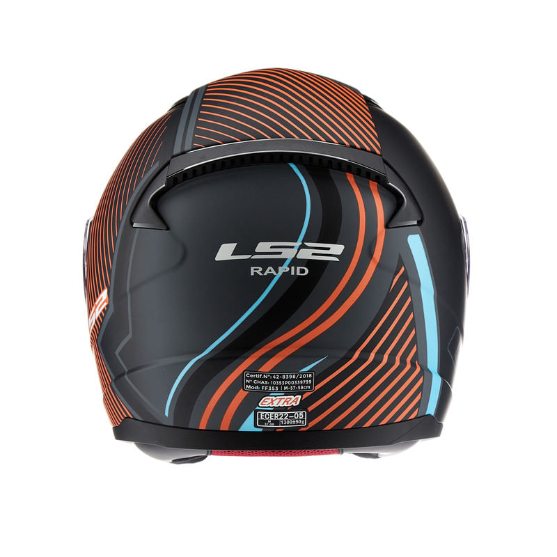 Casco LS2 353 Rapid Extra Gris / Naranja / Mate
