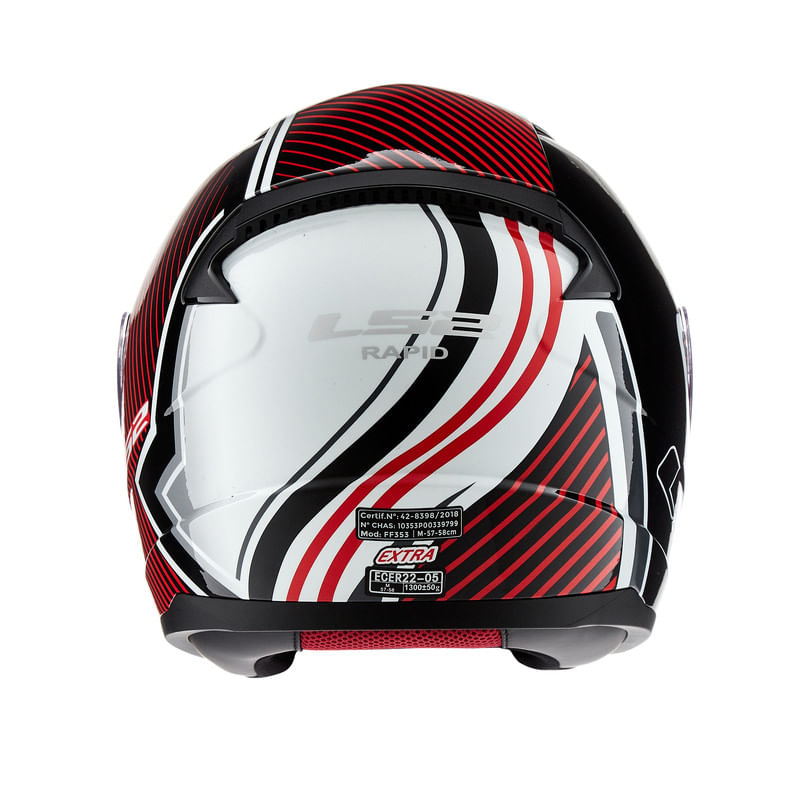 Casco LS2 353 Rapid Extra Blanco / Rojo / Brillo