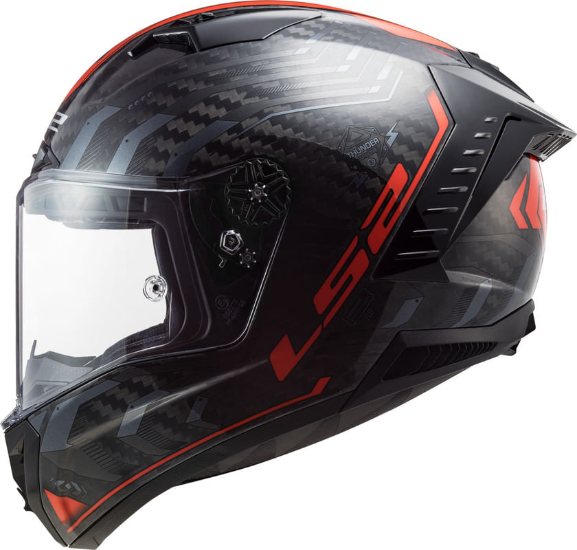Casco LS2 805 Thunder Sputnik Negro / Rojo / Brillo