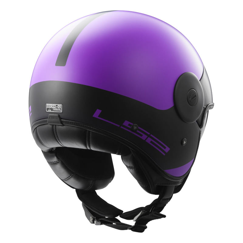 Casco LS2 597 Cabrio Via Negro / Violeta / Mate