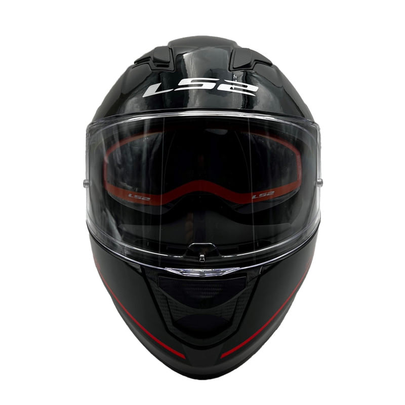 Casco LS2 320 Stream Ggio Negro / Rojo / Brillo