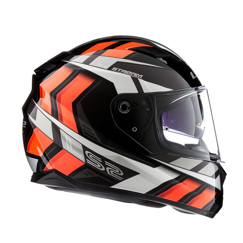 Casco LS2 320 Stream Loop Naranja / Negro / Brillo