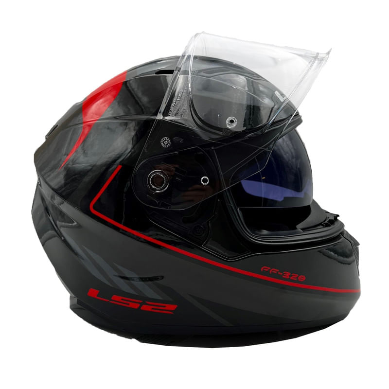Casco LS2 320 Stream Ggio Negro / Rojo / Brillo