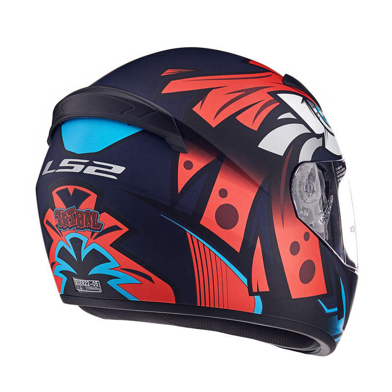 Casco LS2 352 Rookie Tribal Azul / Naranja / Mate