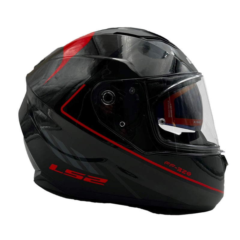 Casco LS2 320 Stream Ggio Negro / Rojo / Brillo