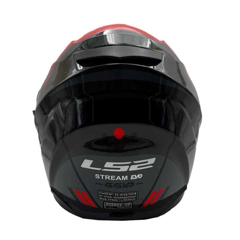 Casco LS2 320 Stream Ggio Negro / Rojo / Brillo