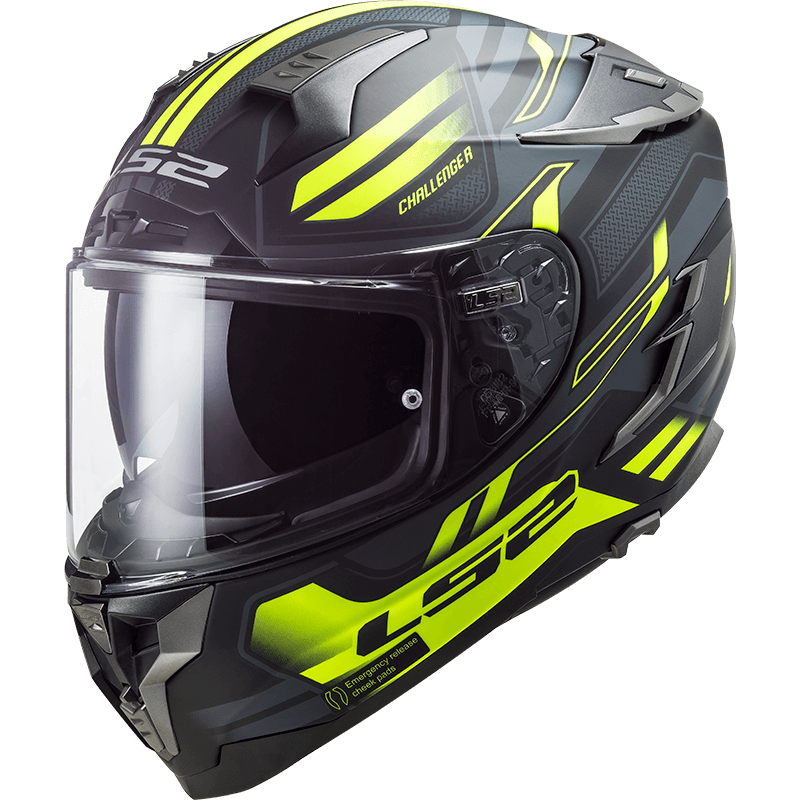 Casco LS2 327 Challenger Spin Cobalt Amarillo / Negro / Mate