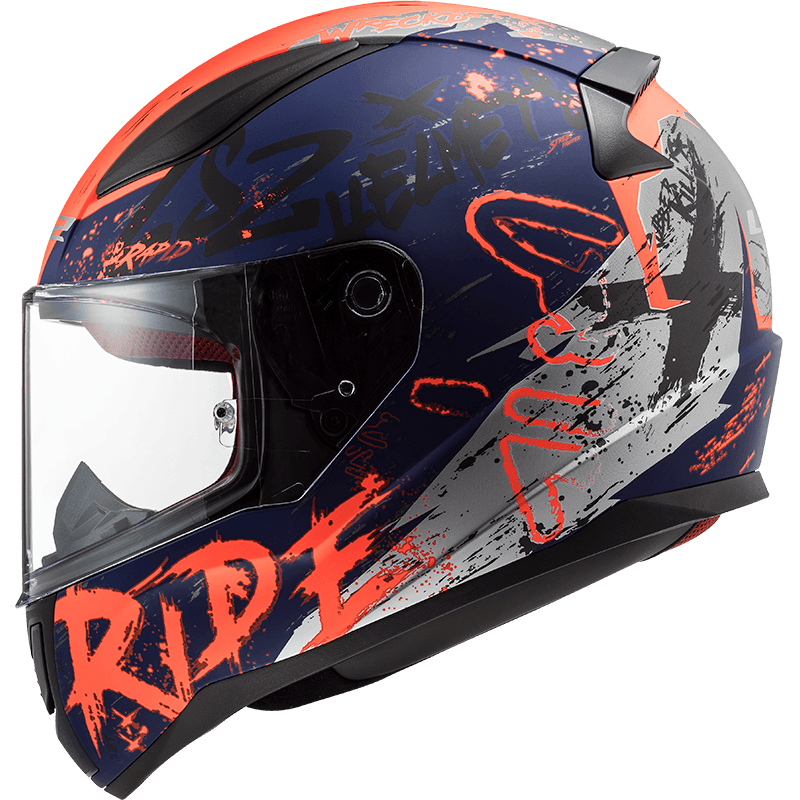 Casco LS2 353 Rapid Naughty Azul / Naranja / Mate
