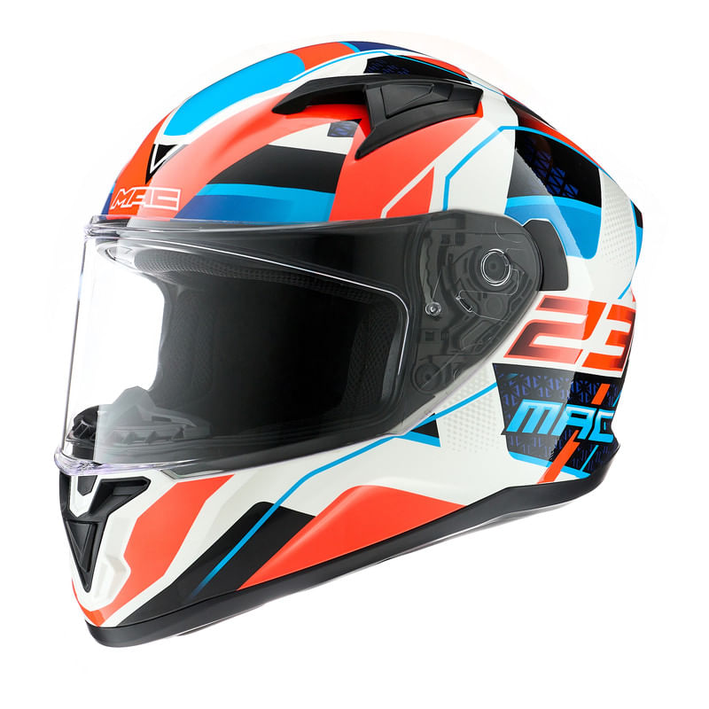 Casco MAC 825 Speed Zwitz Azul / Blanco / Brillo