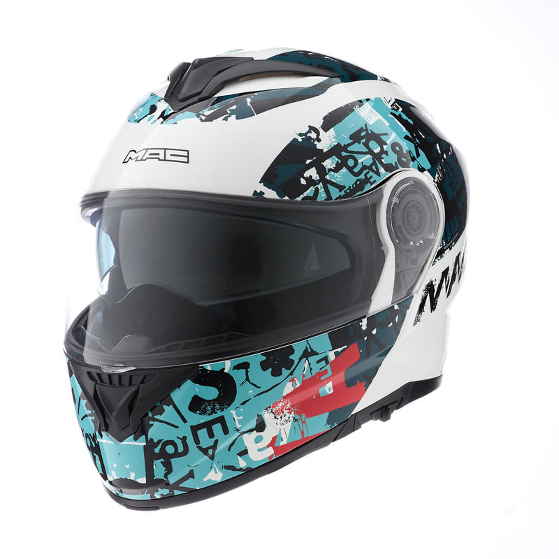 Casco MAC 908 Rock Eddie Azul / Blanco / Brillo