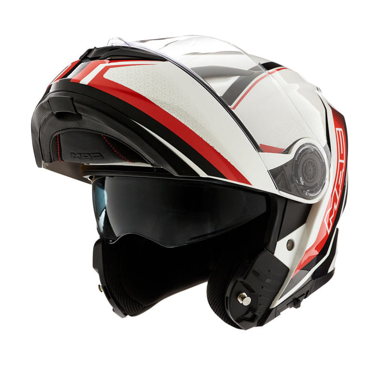 Casco MAC 908 Rock Stroke Blanco / Negro / Brillo