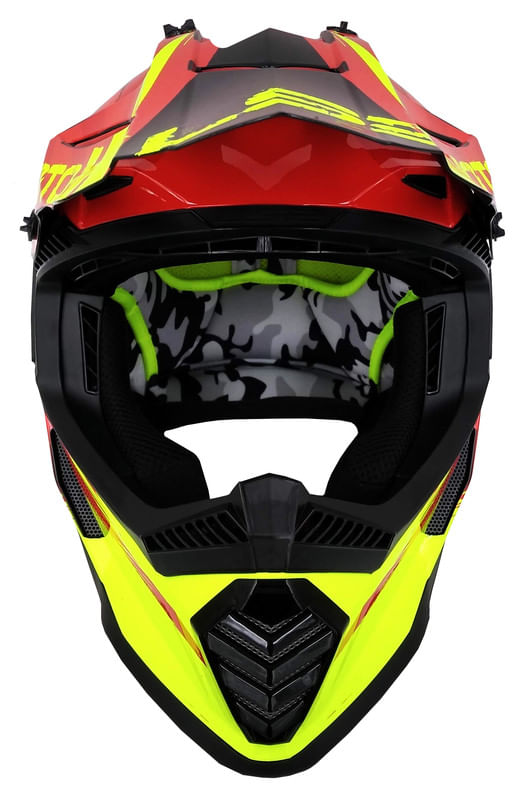 Casco LS2 437 Fast Gator Amarillo / Rojo / Brillo
