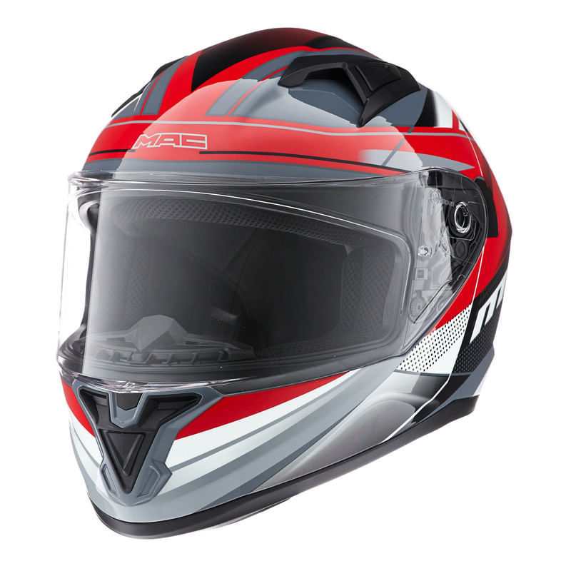 Casco MAC 825 Speed Razor Blanco / Gris / Brillo