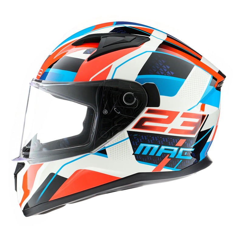 Casco MAC 825 Speed Zwitz Azul / Blanco / Brillo