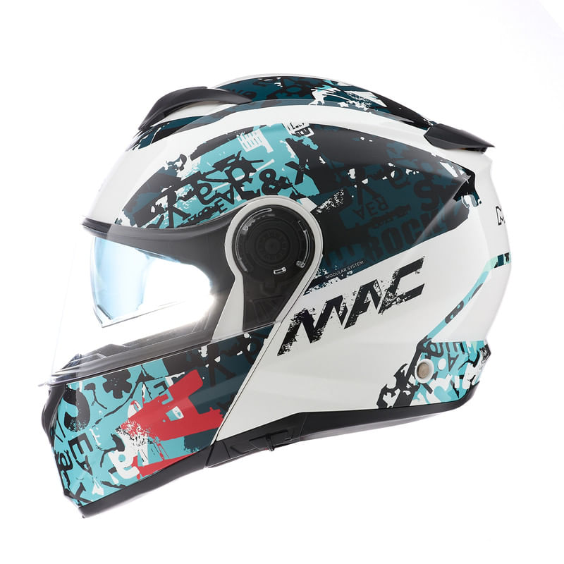 Casco MAC 908 Rock Eddie Azul / Blanco / Brillo