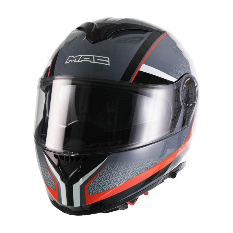 Casco MAC 908 Rock Stroke Gris / Negro / Brillo