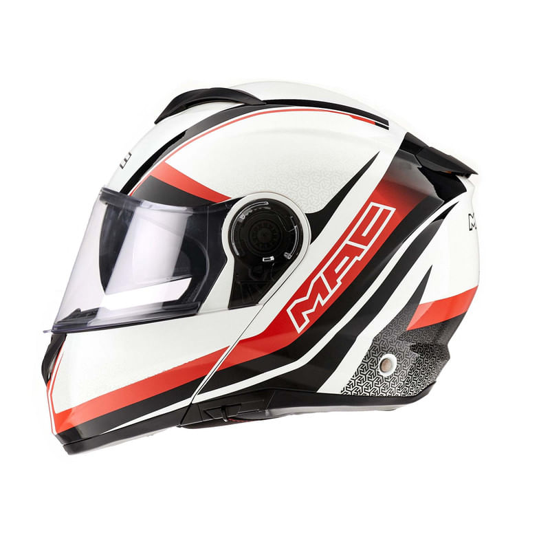 Casco MAC 908 Rock Stroke Blanco / Negro / Brillo