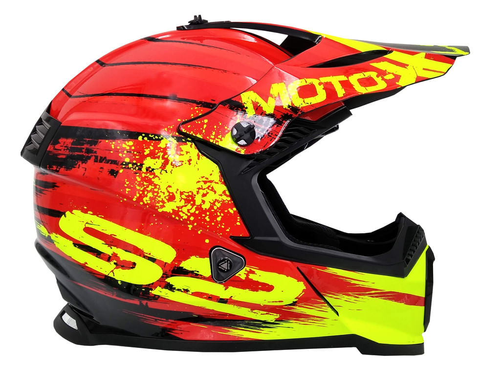 Casco LS2 437 Fast Gator Amarillo / Rojo / Brillo