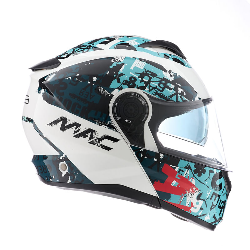 Casco MAC 908 Rock Eddie Azul / Blanco / Brillo