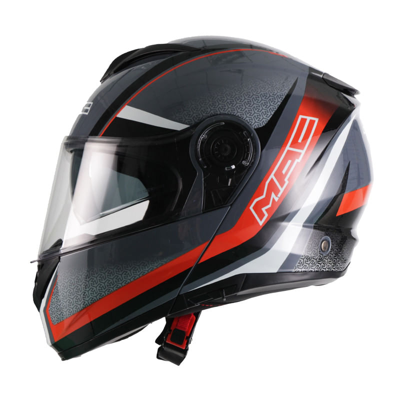 Casco MAC 908 Rock Stroke Gris / Negro / Brillo