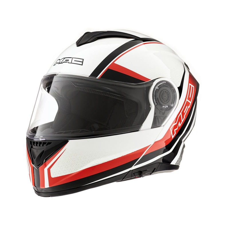 Casco MAC 908 Rock Stroke Blanco / Negro / Brillo