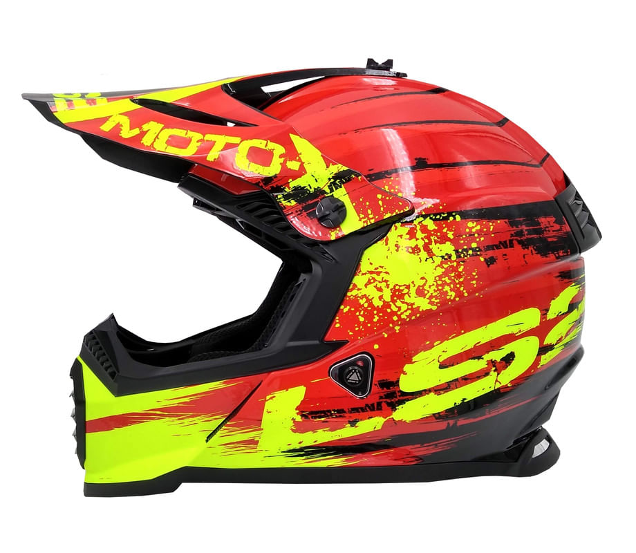 Casco LS2 437 Fast Gator Amarillo / Rojo / Brillo