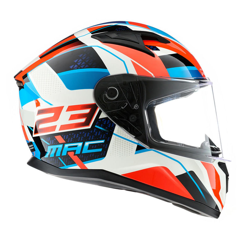 Casco MAC 825 Speed Zwitz Azul / Blanco / Brillo