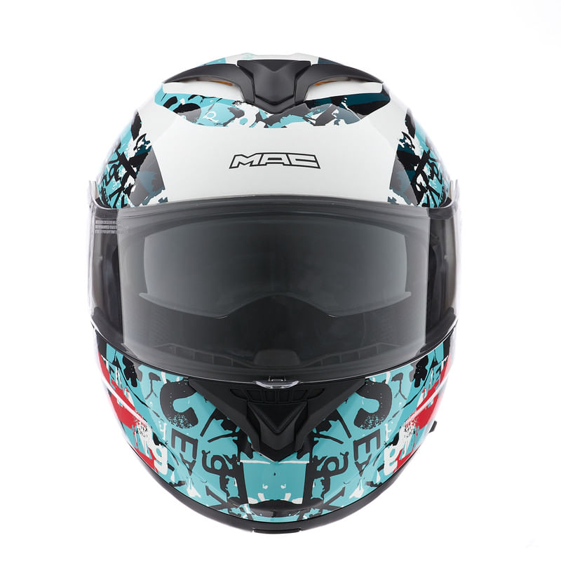 Casco MAC 908 Rock Eddie Azul / Blanco / Brillo