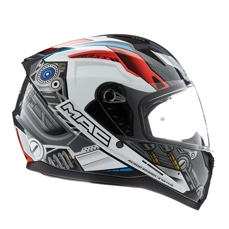 Casco MAC M67 Bass Sonic Azul / Blanco / Brillo