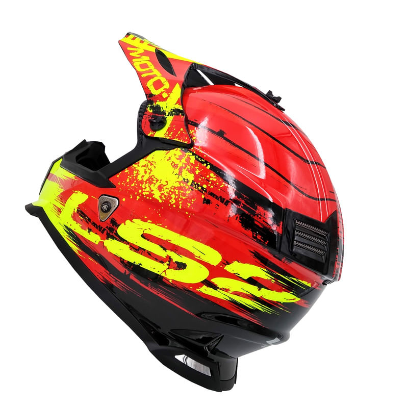 Casco LS2 437 Fast Gator Amarillo / Rojo / Brillo