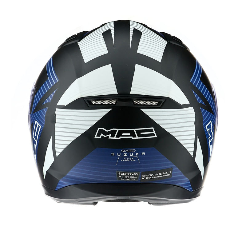 Casco MAC 825 Speed Suzuka Azul / Blanco / Mate