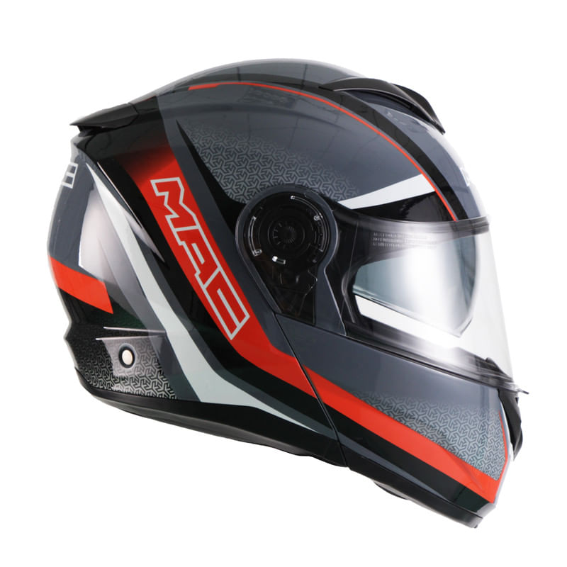 Casco MAC 908 Rock Stroke Gris / Negro / Brillo