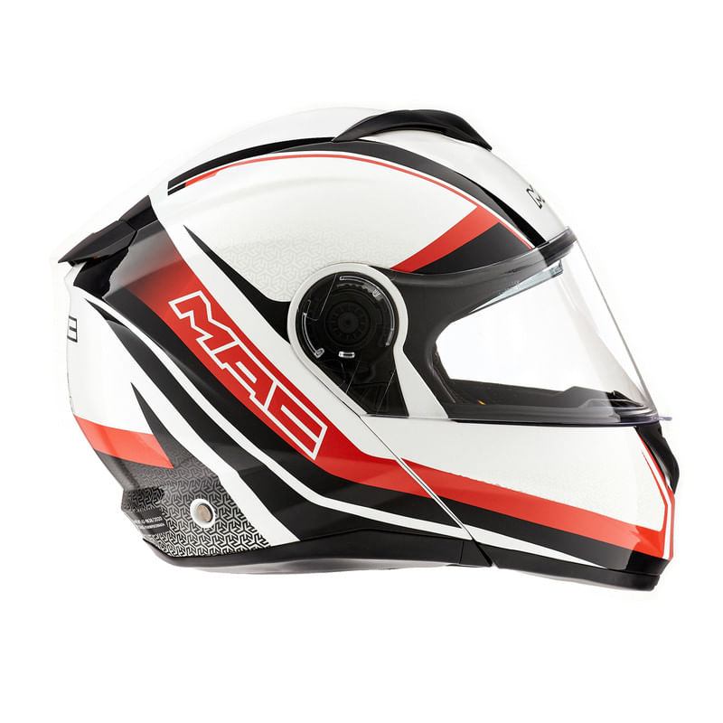 Casco MAC 908 Rock Stroke Blanco / Negro / Brillo