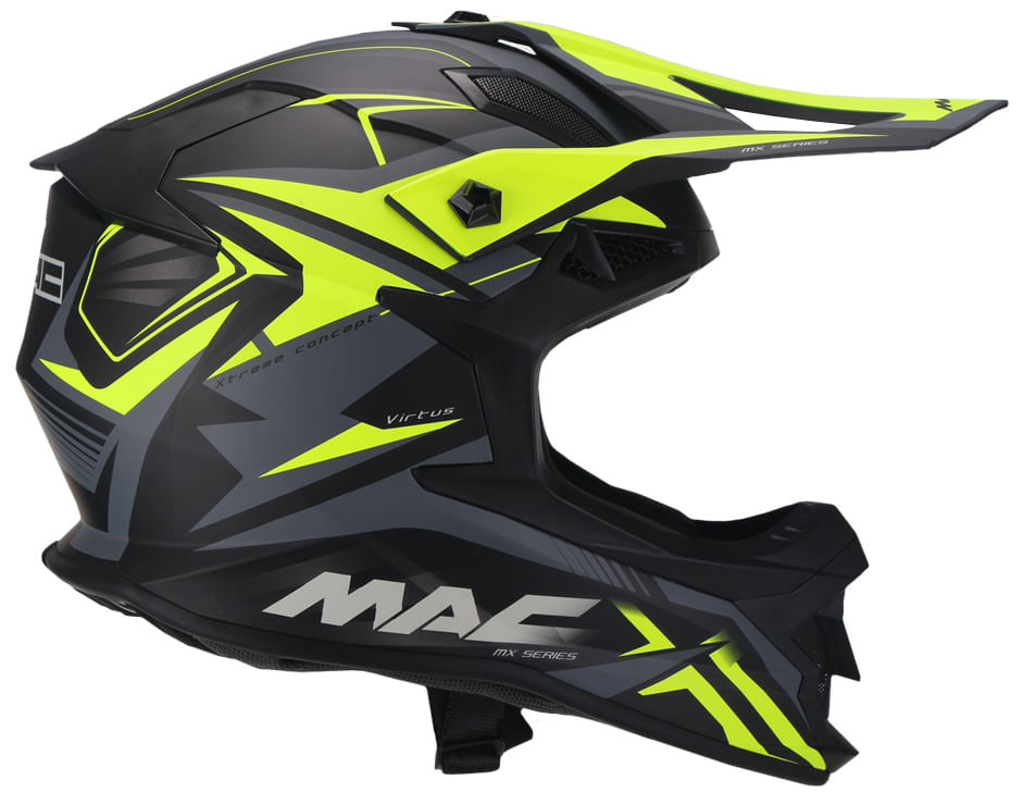 Casco MAC 609 Virtus Sharp Negro / Verde / Brillo