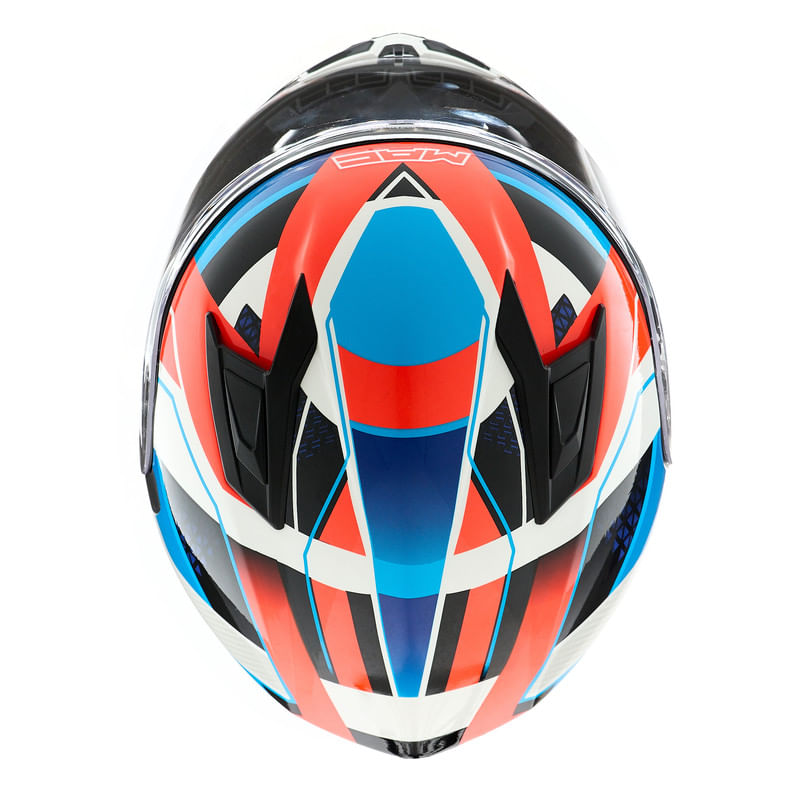 Casco MAC 825 Speed Zwitz Azul / Blanco / Brillo