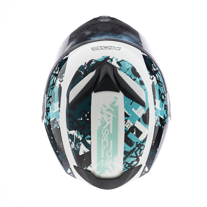Casco MAC 908 Rock Eddie Azul / Blanco / Brillo
