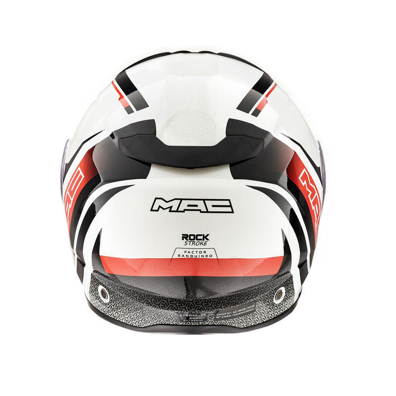 Casco MAC 908 Rock Stroke Blanco / Negro / Brillo