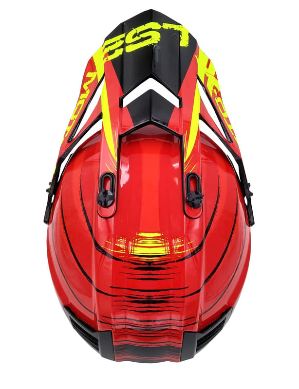 Casco LS2 437 Fast Gator Amarillo / Rojo / Brillo