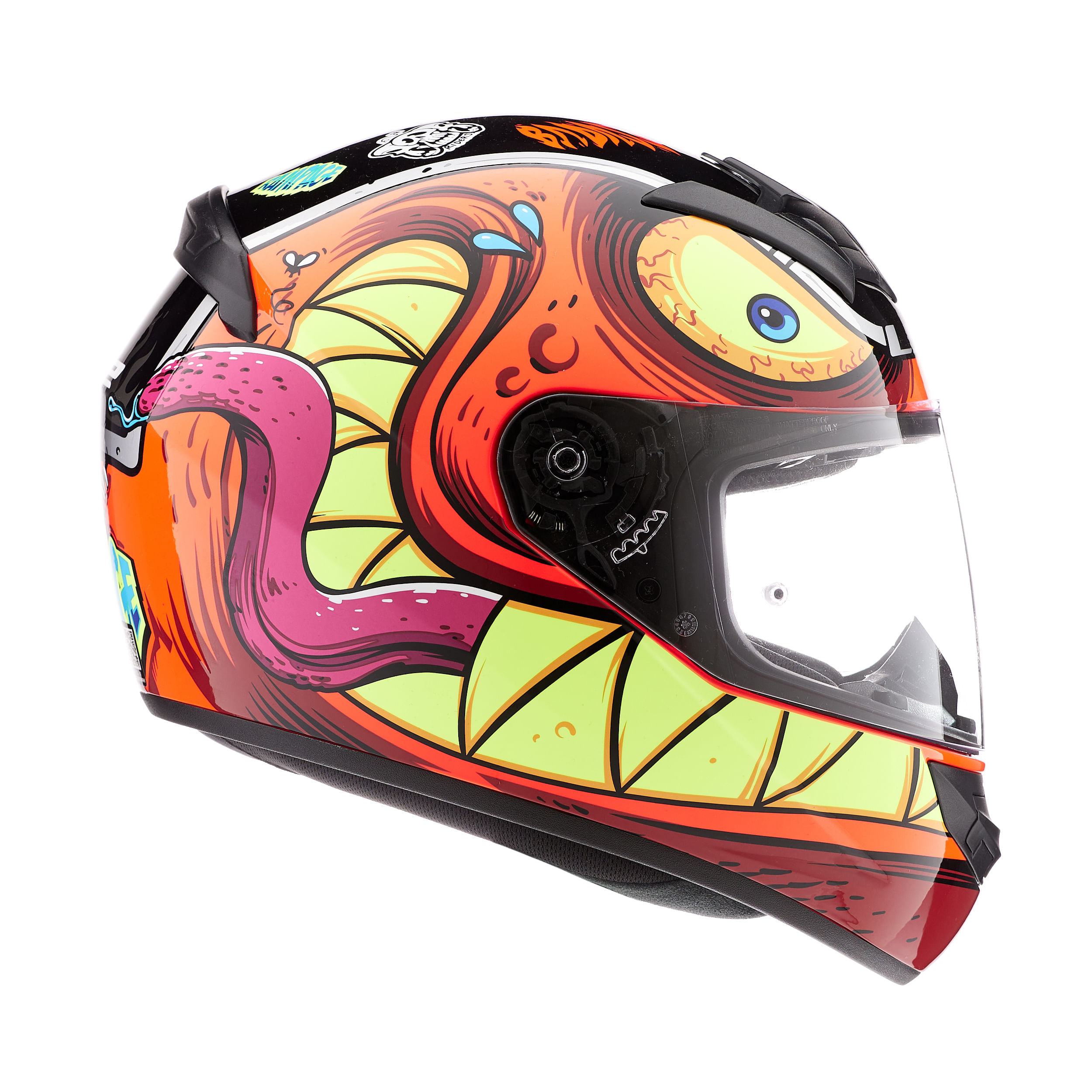 Casco LS2 352 Rookie Rampage Naranja Brillo con Spoiler