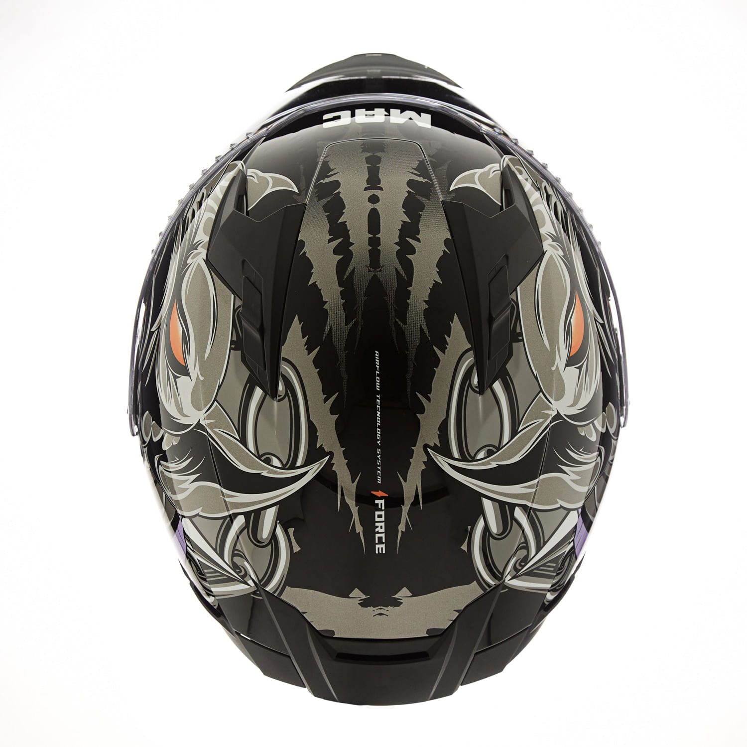 Casco MAC 069 Force Siggy Negro / Rojo / Brillo