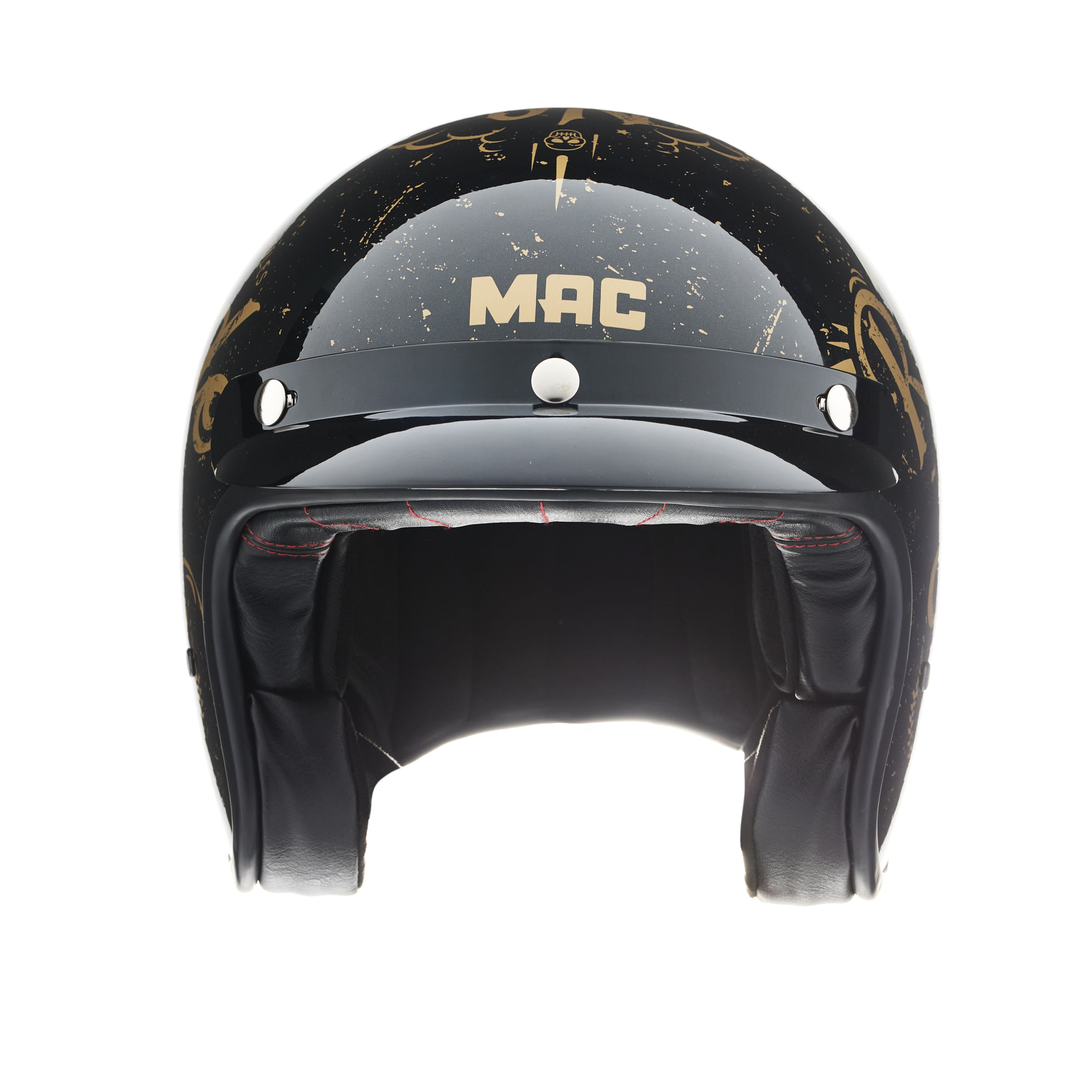Casco MAC 181 Bowie Lucky Negro / Dorado / Brillo