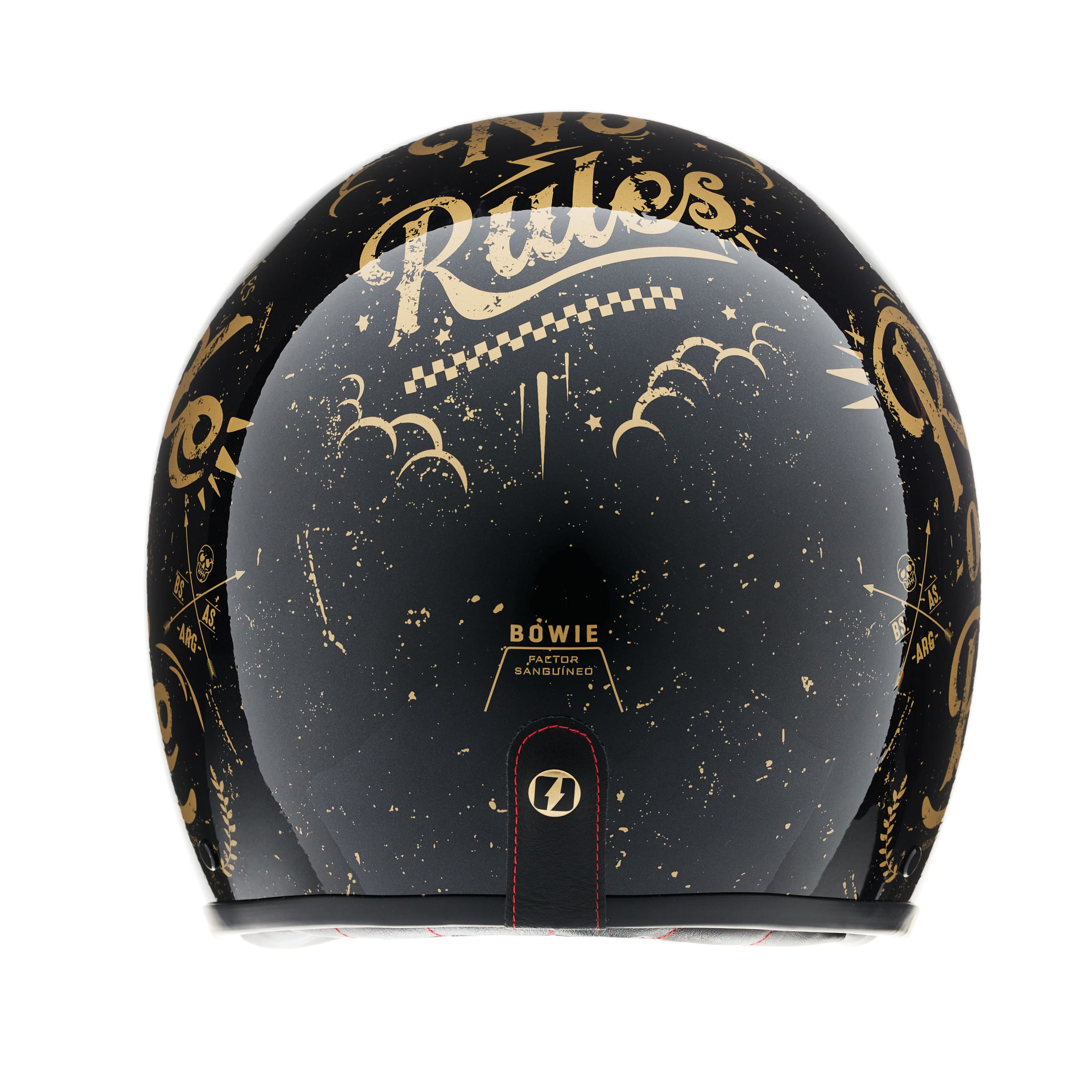 Casco MAC 181 Bowie Lucky Negro / Dorado / Brillo