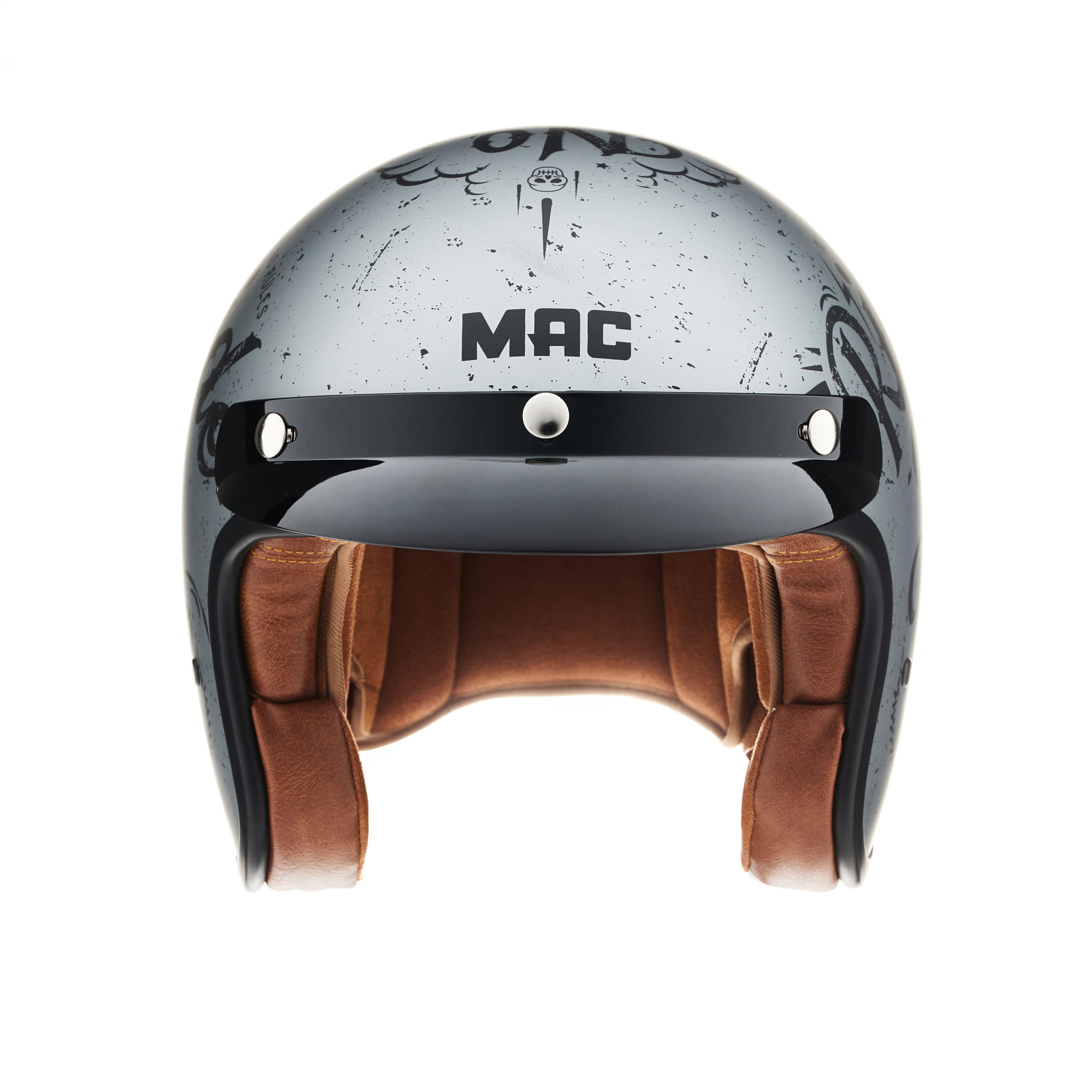 Casco MAC 181 Bowie Lucky Negro / Plateado / Mate