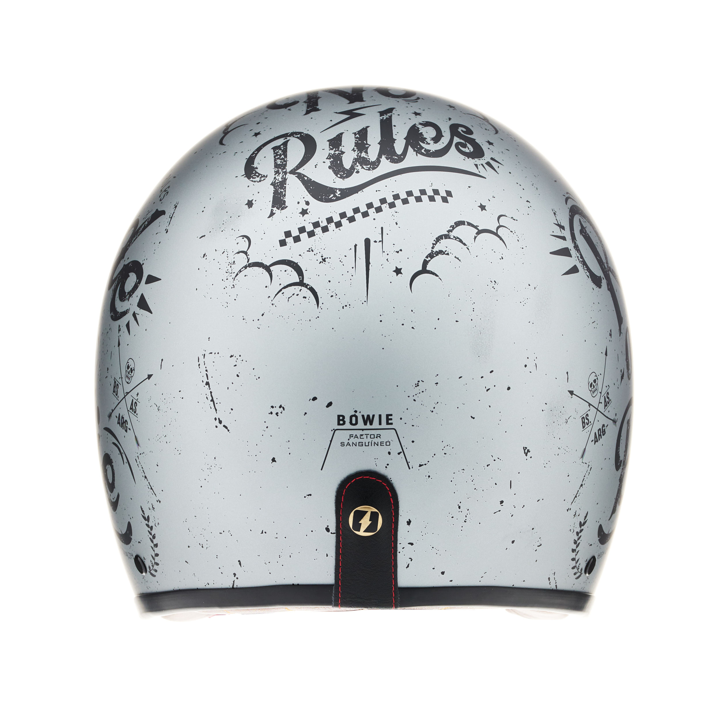 Casco MAC 181 Bowie Lucky Negro / Plateado / Mate