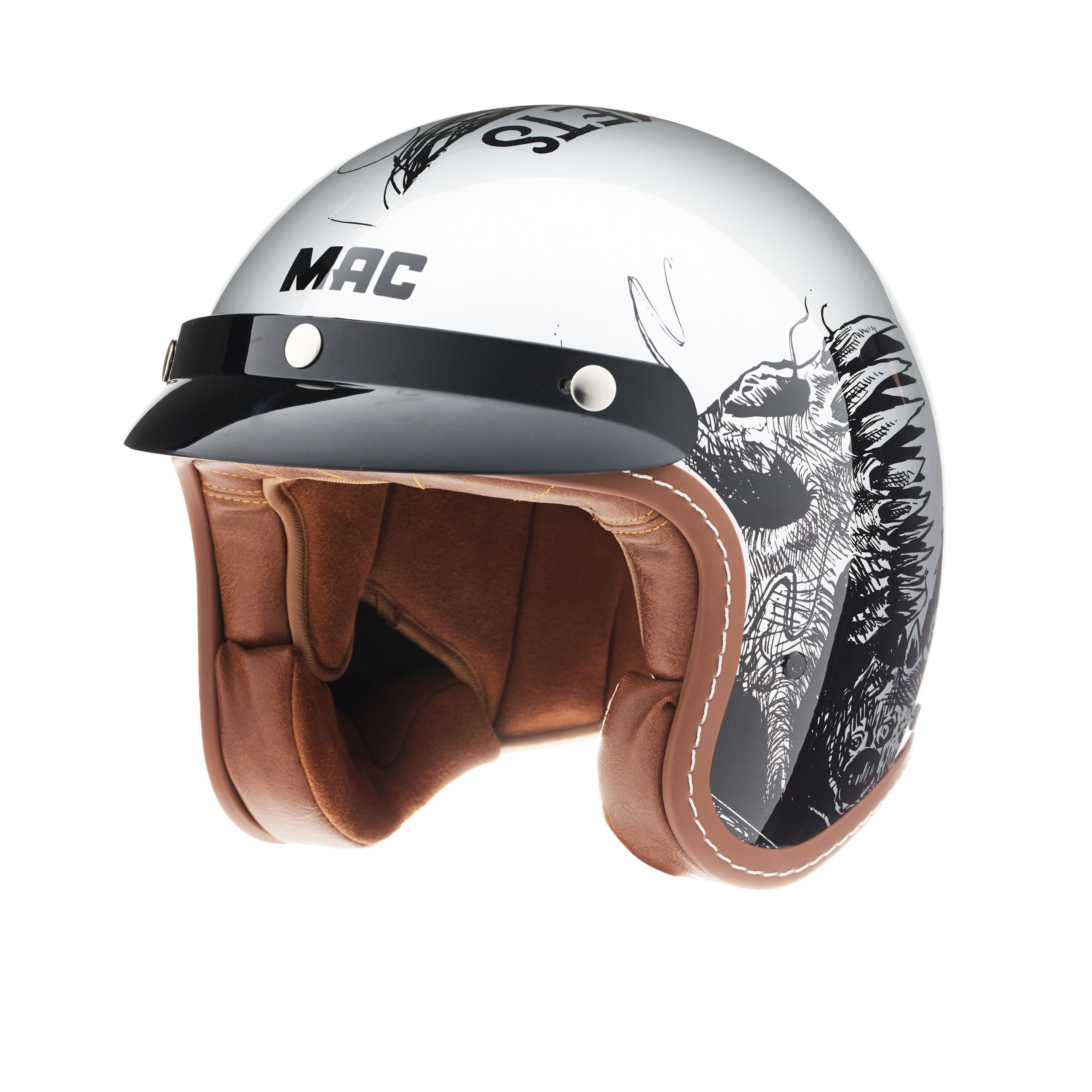Casco MAC 181 Bowie Nekrus Gris / Negro / Brillo