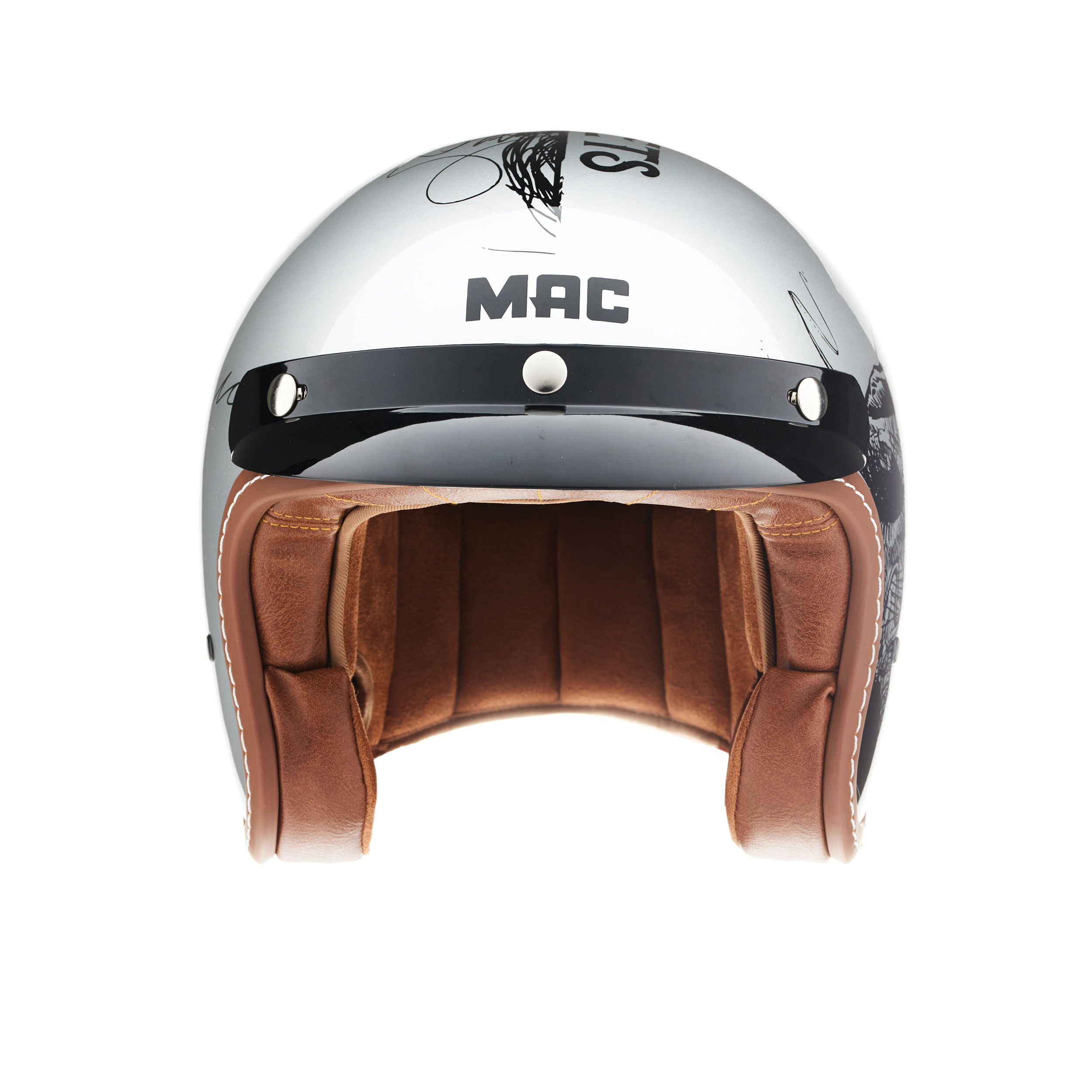 Casco MAC 181 Bowie Nekrus Gris / Negro / Brillo