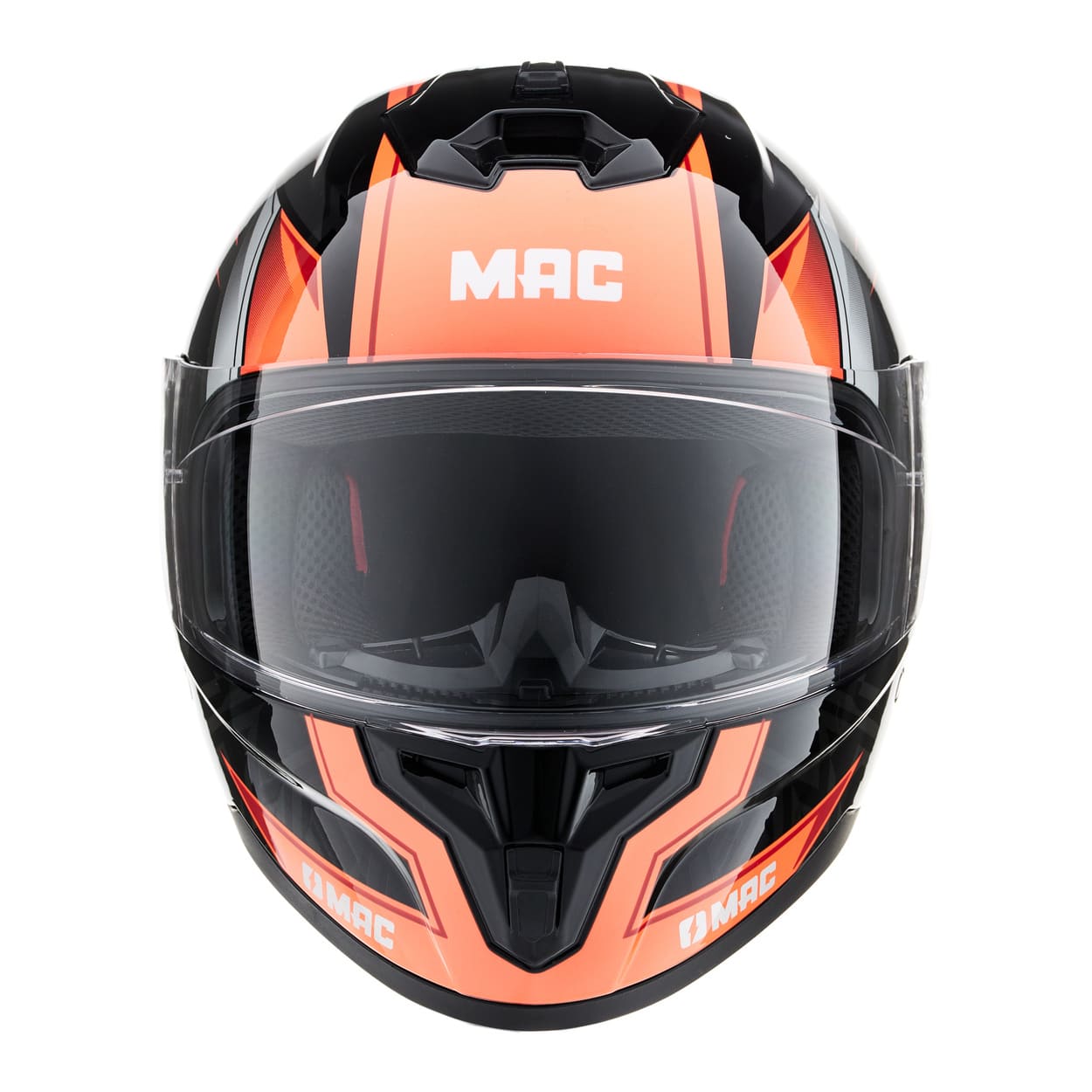 Casco MAC 070 Volt Komak Negro / Naranja / Brillo