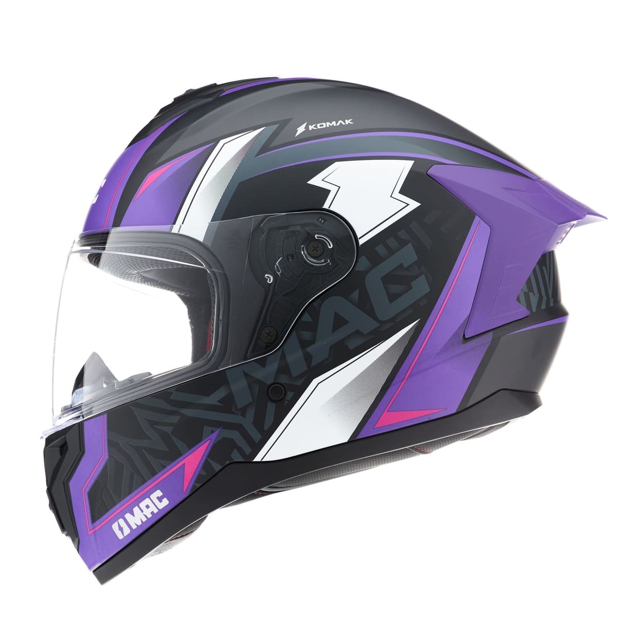 Casco MAC 070 Volt Komak Negro / Violeta / Mate